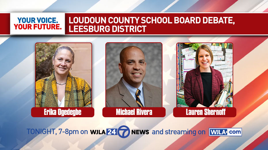 HAPPENING NOW 🗳️: 7News is hosting a LIVE debate TONIGHT with Loudoun County School Board Leesburg District candidates. You can catch the whole event starting at 7 p.m. on WJLA 24/7 News or wjla.com/watch