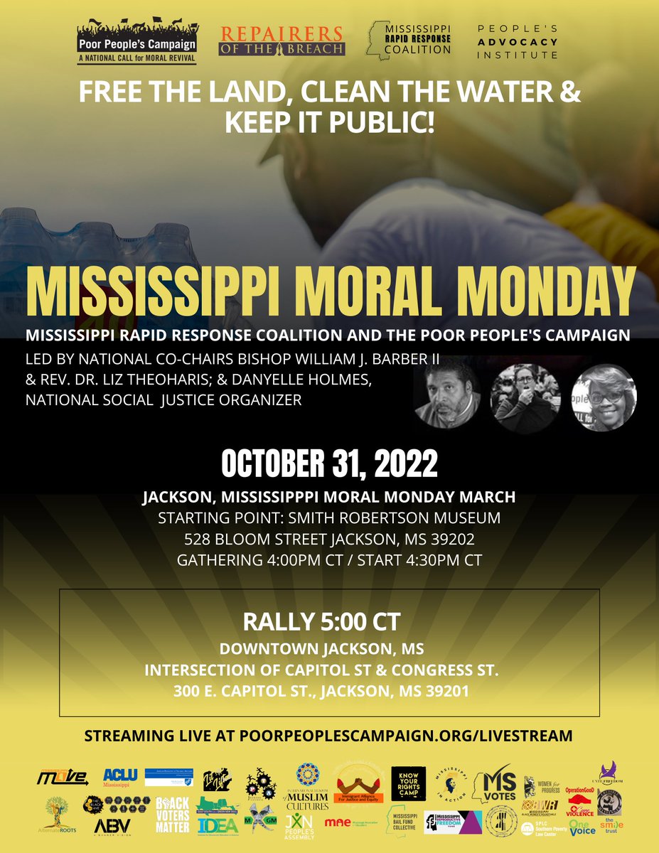 lumumbasvision's tweet photo. Free the Land, Clean the Water, Keep it Public...There will be a rally on the 31st of October held by National Co-op chairs Bishop William J. Barber II &amp;Rev. Dr. Liz Theoharis; &amp; Daynelle Holmes, National Social Justice Organizer. See flyer for details. https://t.co/MQcFc1oA95