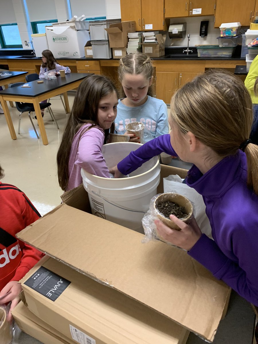 What will happen to 10 different items if we bury them in soil for 6 months? We made our predictions, closed our pots and put them away! Will they decompose? Time will tell! #sciencerocks #handsonlearning #handsonscience @cms_grizzlies