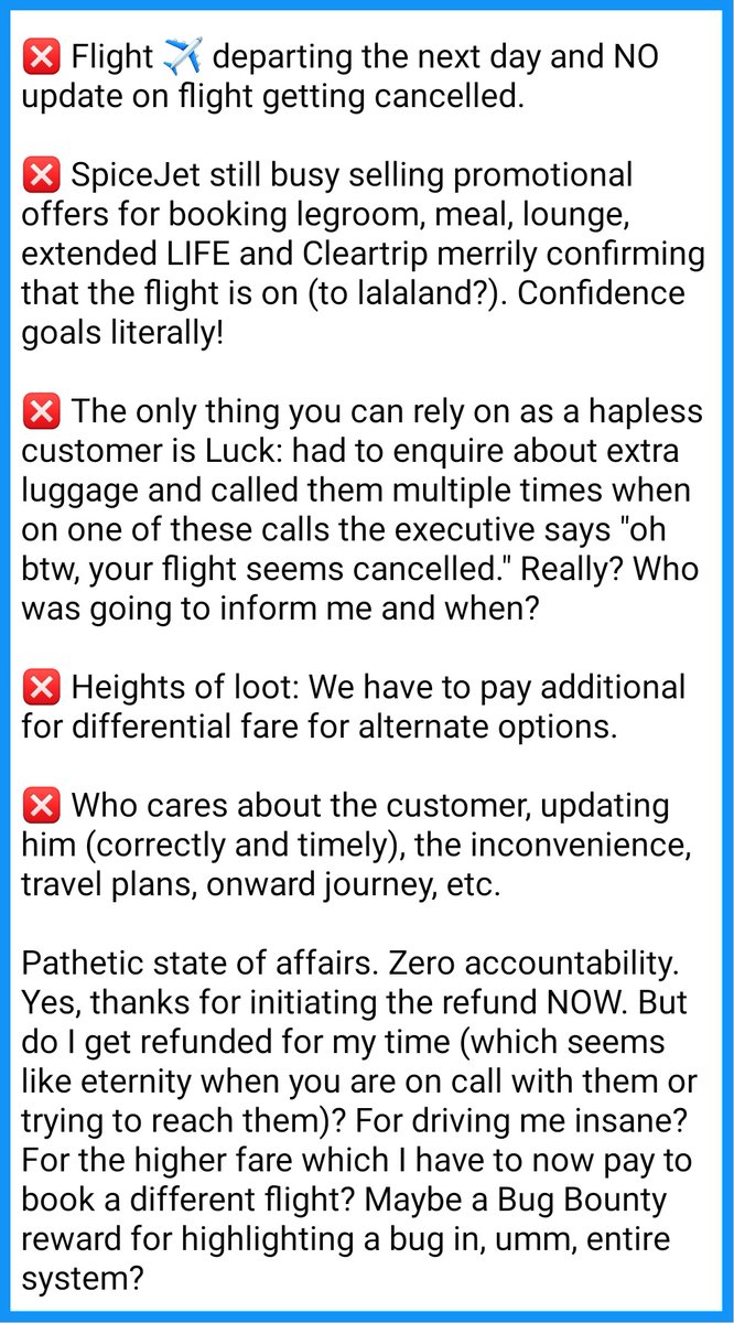 GoelShivank's tweet photo. 🥁 The worst #airline &amp; the worst #aggregator award for #customerservice goes to @flyspicejet and @Cleartrip 🏆 Taking customers for a ride (no pun intended).. 
@DGCAIndia deplorable state of affairs.
Read on. https://t.co/JyjcNRoW7T