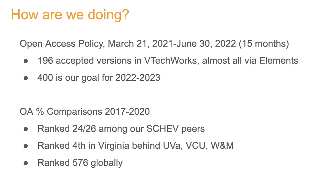 OPENatVT (@openatvt) on Twitter photo Open Access at Virginia Tech this #OAWeek2022 <a href="/VTresearch/">Virginia Tech Research and Innovation</a> <a href="/VT_Provost/">Virginia Tech Provost</a>
More on the blog: openvt.lib.vt.edu Open Access at Virginia Tech this #OAWeek2022 <a href="/VTresearch/">Virginia Tech Research and Innovation</a> <a href="/VT_Provost/">Virginia Tech Provost</a>
More on the blog: openvt.lib.vt.edu
