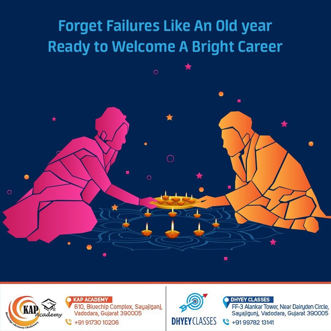 KapAcademy's tweet image. Poor exam ranking does not mean the chance for a prosperous career has ended. Instead, it’s time to start a new journey in your career, like a new year with revamped dedications. 
Happy New Year 

#happynewyear #newyear #newyeardiwali #diwali2022 #bestuvaras