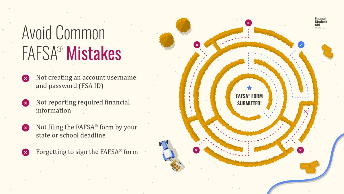 Students, do you know what the most common FAFSA® form mistakes are?​ Avoid these blockers to stay on the path to FAFSA® success: studentaid.gov/articles/10-fa…