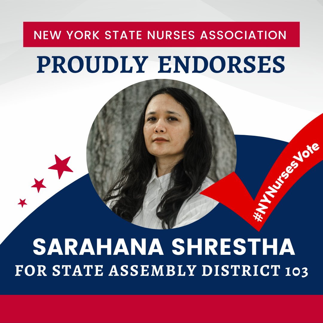 NYSNA is proud to endorse <a href="/sarahana/">Sarahana Shrestha</a> for New York State Assembly District 103.