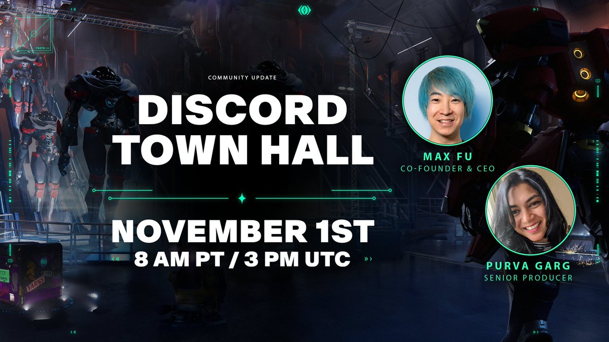 Our next Town Hall will happen Nov. 1st at 3:00 PM UTC / 8:00 AM PT on our Discord server! 

@maxmerro and Senior Producer Purva Garg will be answering your questions 😺

Join the Town Hall: discord.gg/j27D9u2k

Mark the date meow 😼