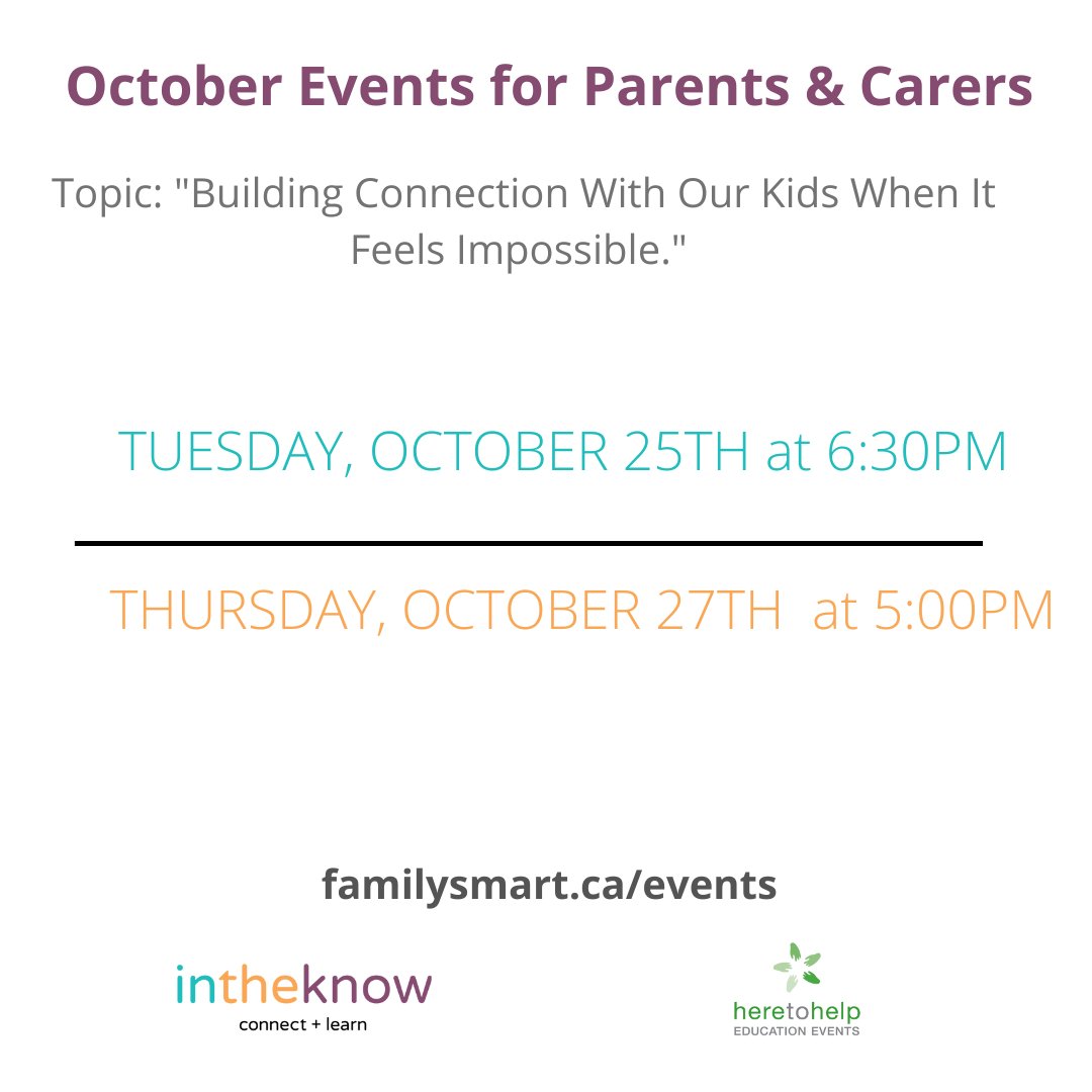 familysmartcda's tweet photo. Join us as we listen to Parent Peer Support Workers have an honest conversation about what it is like as a parent who is struggling to connect with their kids. They will share strategies to build, &amp; rebuild, connections even when it is complex.  
https://t.co/V7cHuyAxnA https://t.co/cVEi4za1bn