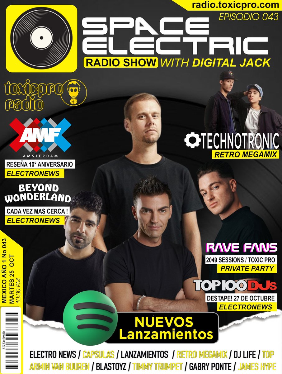 toxicproradio's tweet photo. Hoy a las 10 PM (hora de CDMX) en: https://t.co/yL6j6TwubG

#arminvanbuuren #blastoyz #timmytrumpet #gabryponte #jameshype #amf #beyondwonderland #ravefans #spaceelectric #thebestelectronichits #djlife #digitaljack #retromegamix #electronews  #toxicproradio #toxicpro #radioonline https://t.co/aMQf4uY0zP