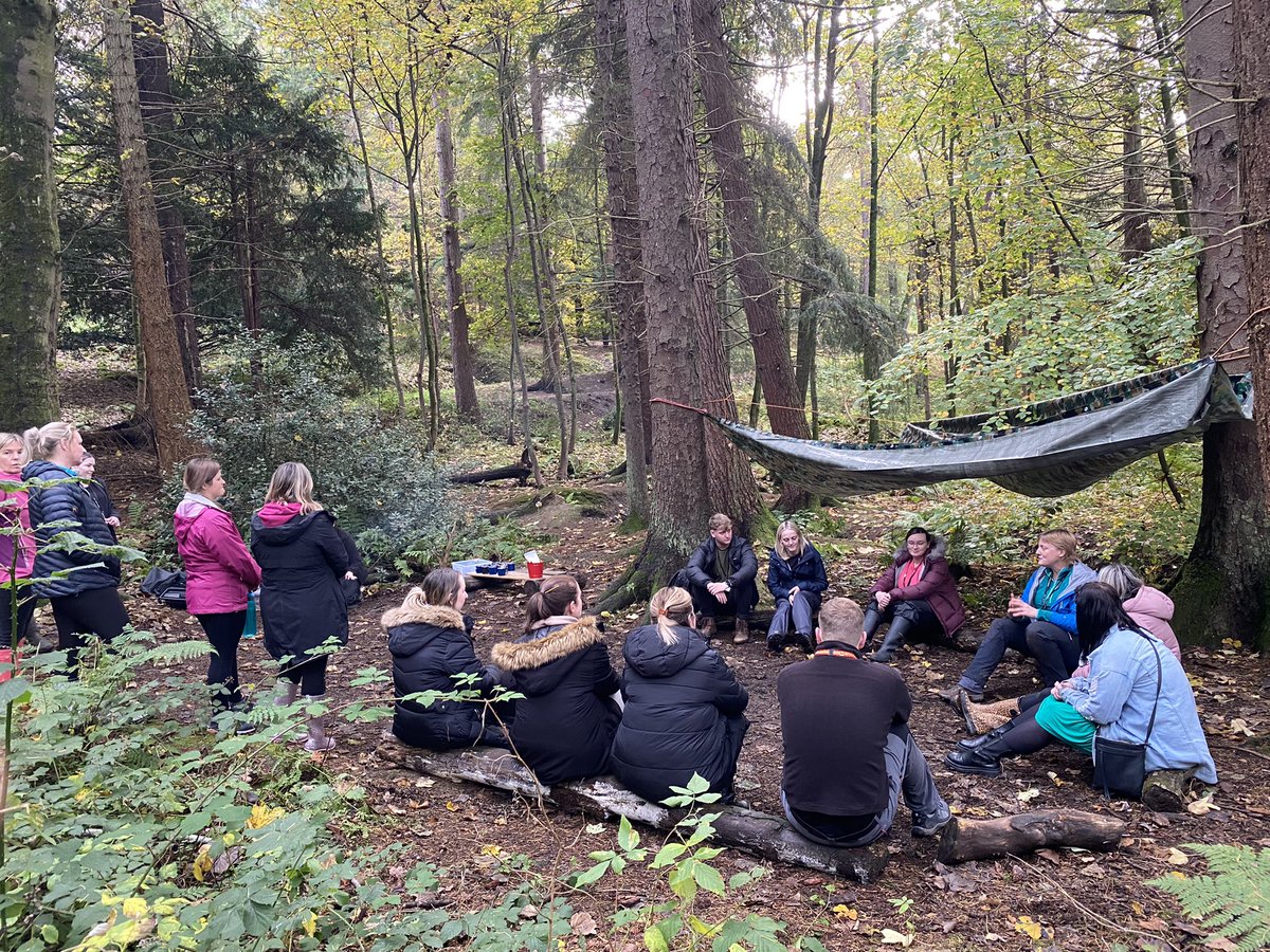 FalkirkFroebel's tweet photo. Feeling revitalised after a fabulous experience learning about the @hub_woodlands in #Nature
Lovely chat & reflection whilst gathering round the camp fire 🔥 eating soup & natural leaf laminating 🍁
Thank you to @HelenaPedagogue @GayleRo03147312 & everyone that joined today. 💕 https://t.co/nREKGrJ4S0