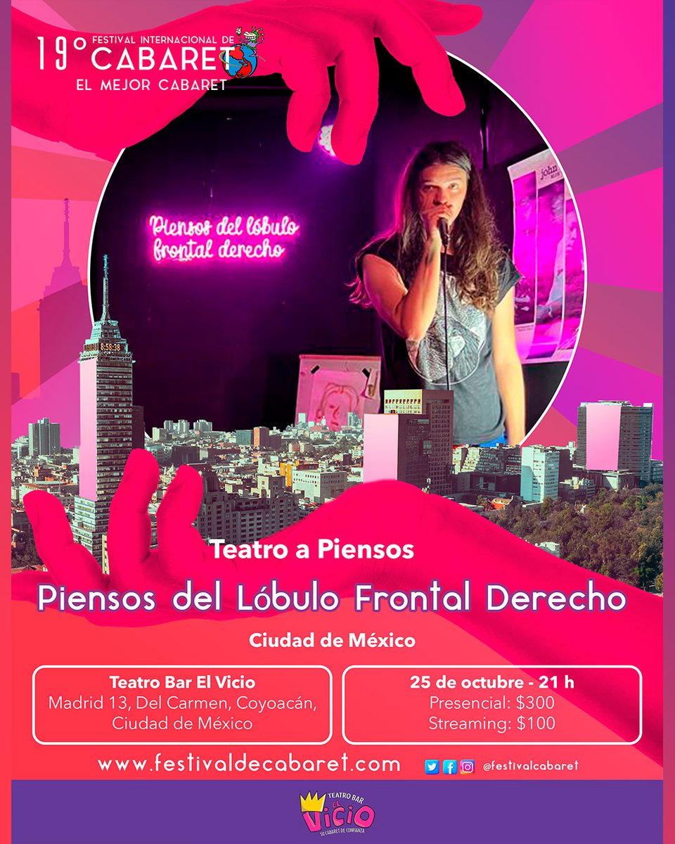 FestivalCabaret's tweet photo. Esta noche presentamos #PiensosDelLóbuloFrontalDerecho en @elvicioteatro y nos complace anunciar que como madrinas de función tendremos a @laleonaconchi y #MelFuentes entre el público!! Para que venga a disfrutar de #ElMejorCabaret📸
¡Te esperamos en Madrid 13, Coyoacán! https://t.co/GKtUZSsnT9