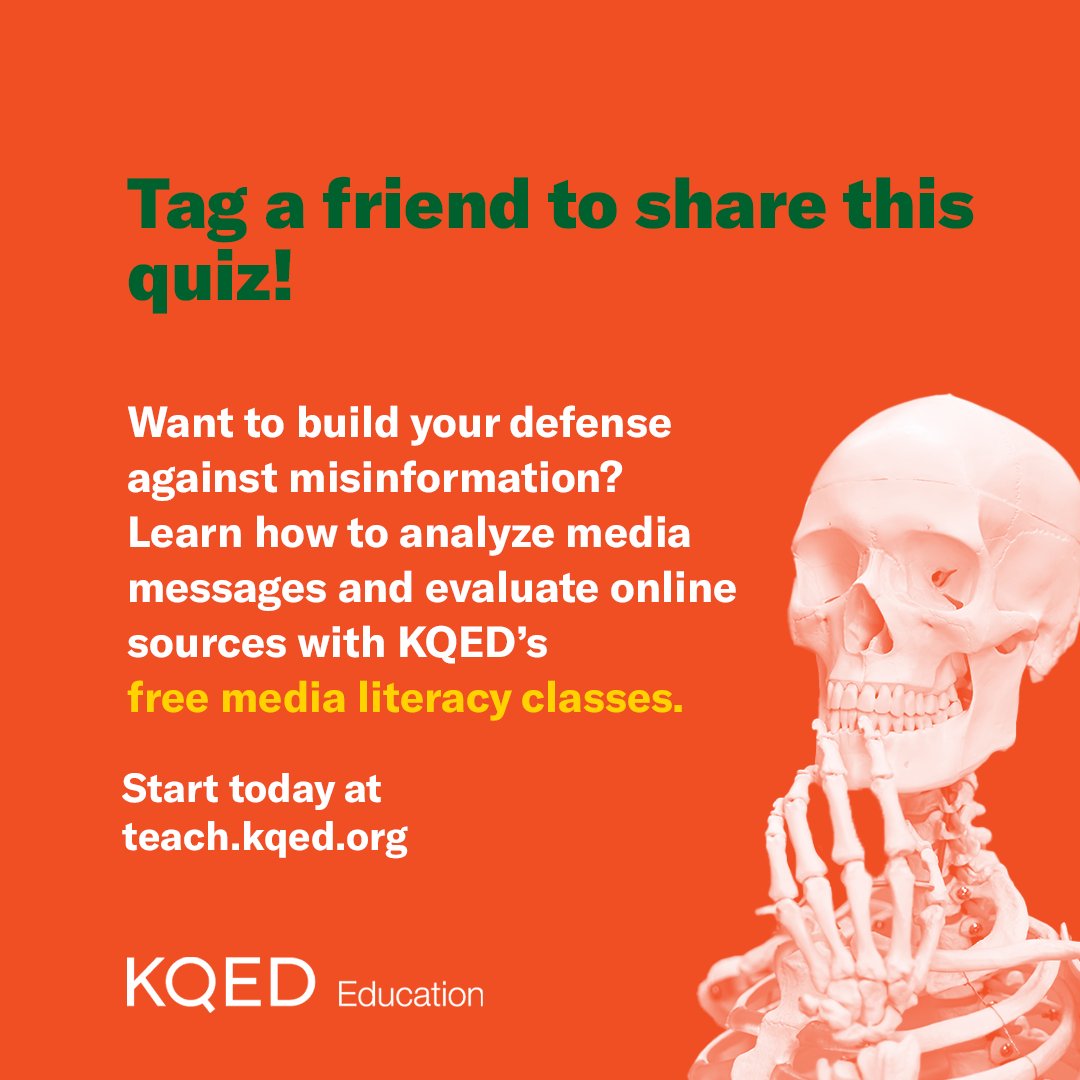 KQED Education (@kqededspace) on Twitter photo Have you faced off against the #misinformation monster yet? This Media Literacy Week, test your critical thinking skills and find out if you have what it takes to unmask misinformation. #MediaLitWk
Share your fav tips for spotting misinformation using #misinformationisspooky Have you faced off against the #misinformation monster yet? This Media Literacy Week, test your critical thinking skills and find out if you have what it takes to unmask misinformation. #MediaLitWk
Share your fav tips for spotting misinformation using #misinformationisspooky