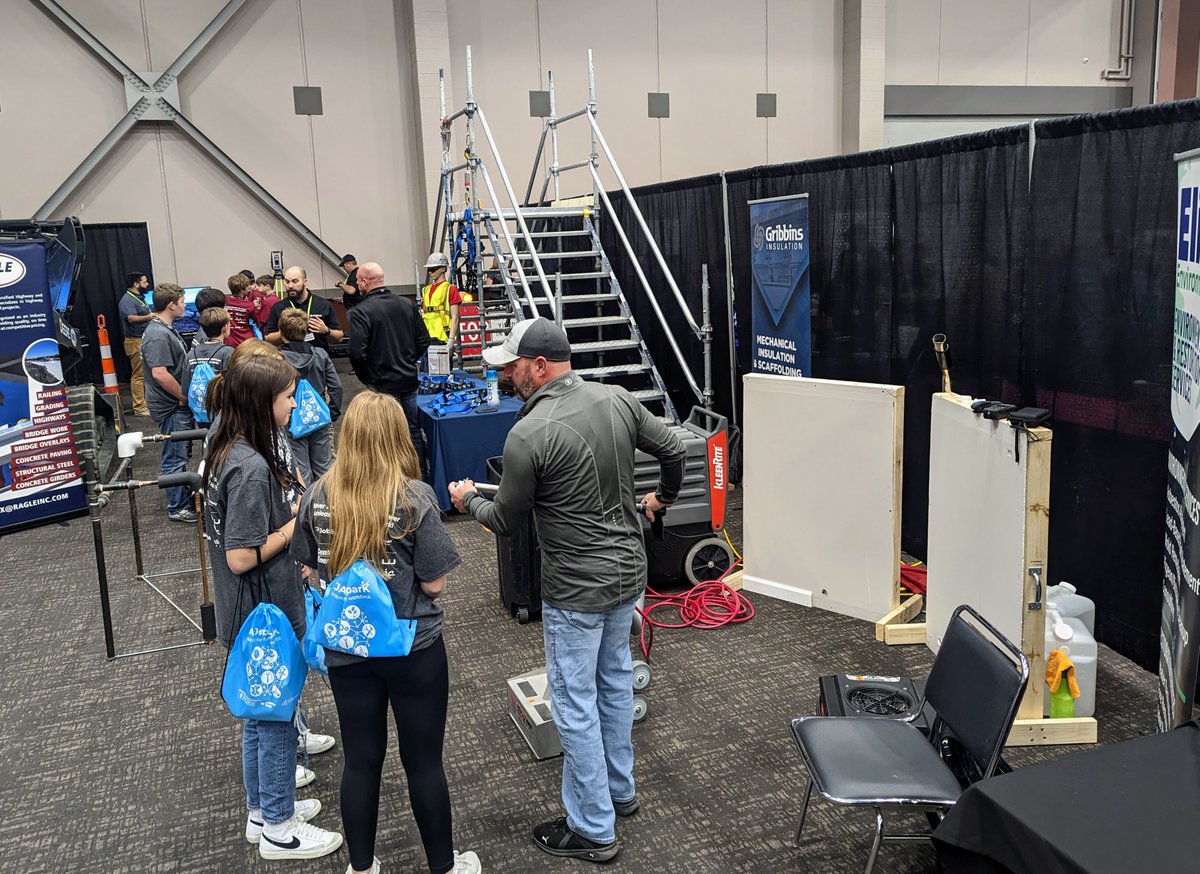 GribbinsInsCo's tweet photo. Excited to share construction career opportunities with 8th graders at Junior Achievement's JobSpark event in Evansville, Indiana! #thegribbinsway #insulation #scaffolding #callelite #restoration #abatement @Jaswin1964 https://t.co/4ImPNTdZbN