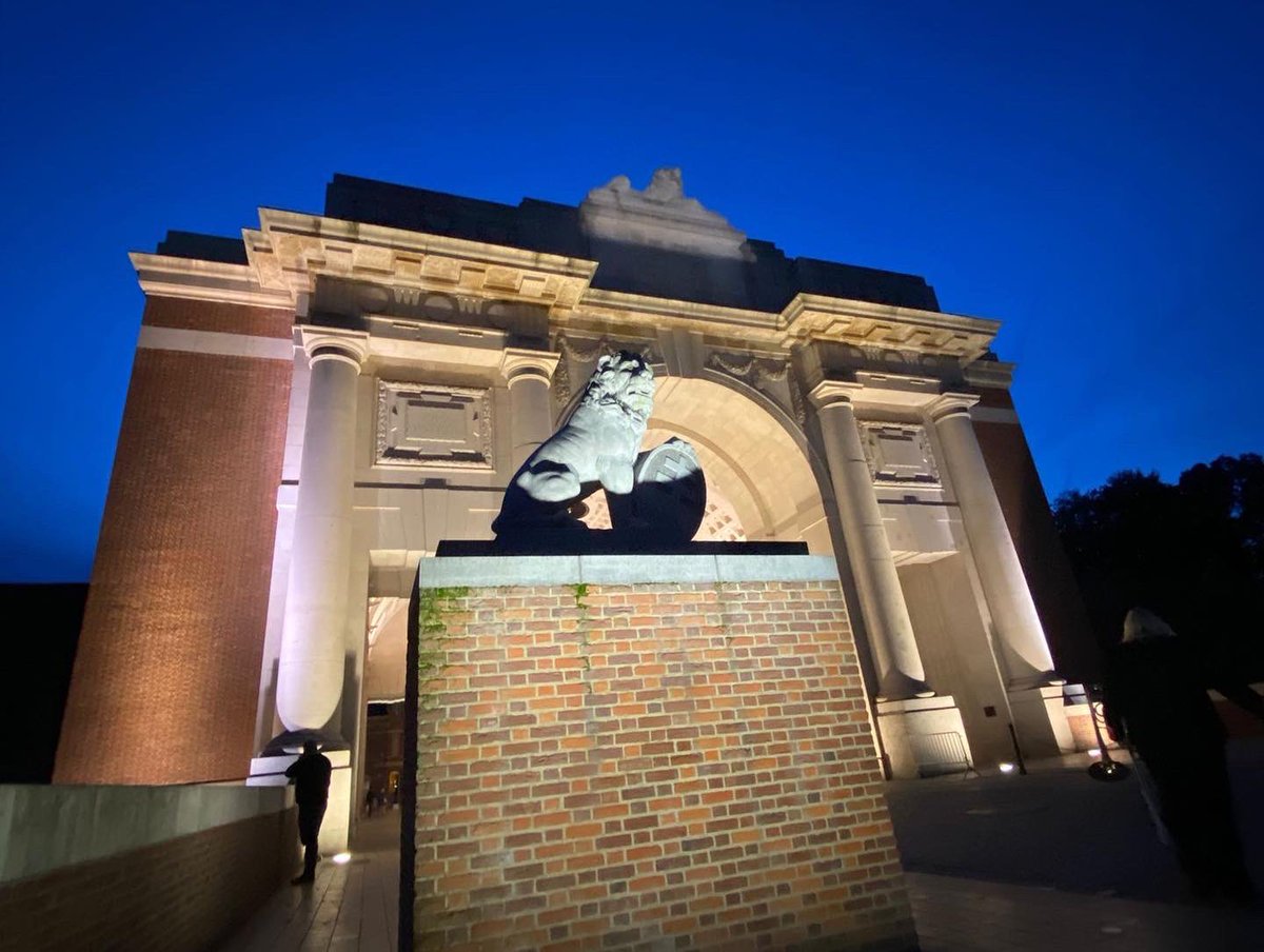 Tonight we performed as part of the service at the Menin Gate Memorial in Ypres. A very moving experience. We Will Remember Them.