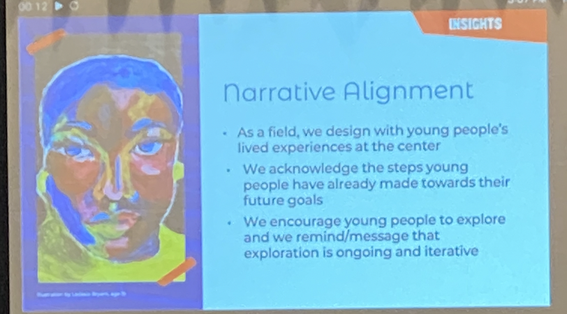 jfftweets's tweet photo. In today’s second plenary session,@MichaelaLR shared a recent occupational identity development study that demonstrates the harmful mismatch between the narrative and the perceived experiences of young people themselves.
#PtoP10years #ReimagineWorkandLearning https://t.co/aHt4v31QG9