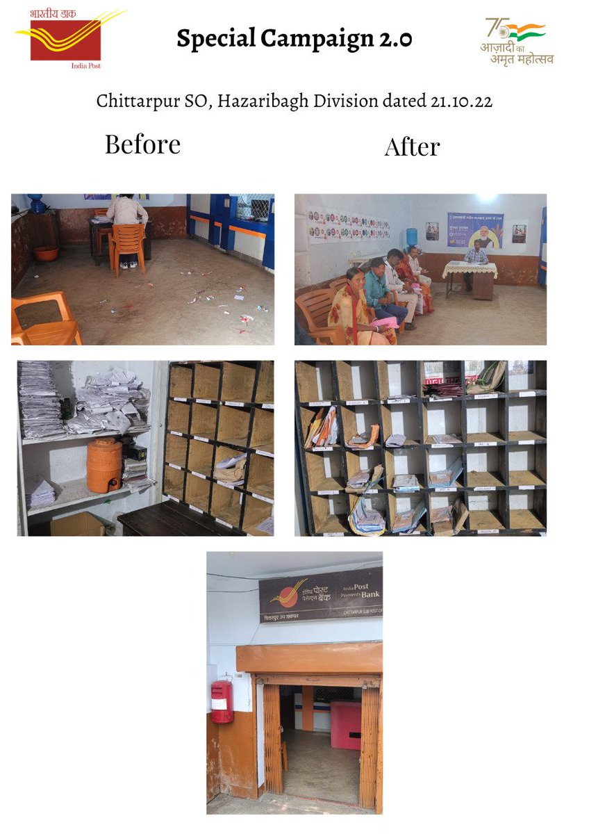 Indiaposthzb's tweet photo. Special Campaign 2.0 organised at Chittarpur SO, Hazaribagh Postal Division on 21.10.22 @IndiaPostOffice @DARPG_GoI #specialcampaign2 #IndiaPost4Swachhta
@cpmgjharkhand https://t.co/o7uha6HGsG