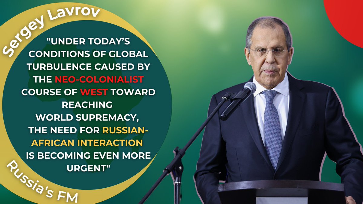 💬 FM #Lavrov: Russia greatly appreciates the fact that despite unprecedented & crude pressure [from the West], our African friends, like the overwhelming majority of international community, have not joined anti-Russia sanctions. 🤝 This independent line deserves great respect.