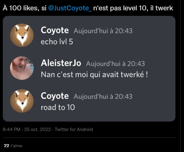 JustCoyote_'s tweet photo. @AleisterJo oh non quel dommage https://t.co/iFRFcyj684