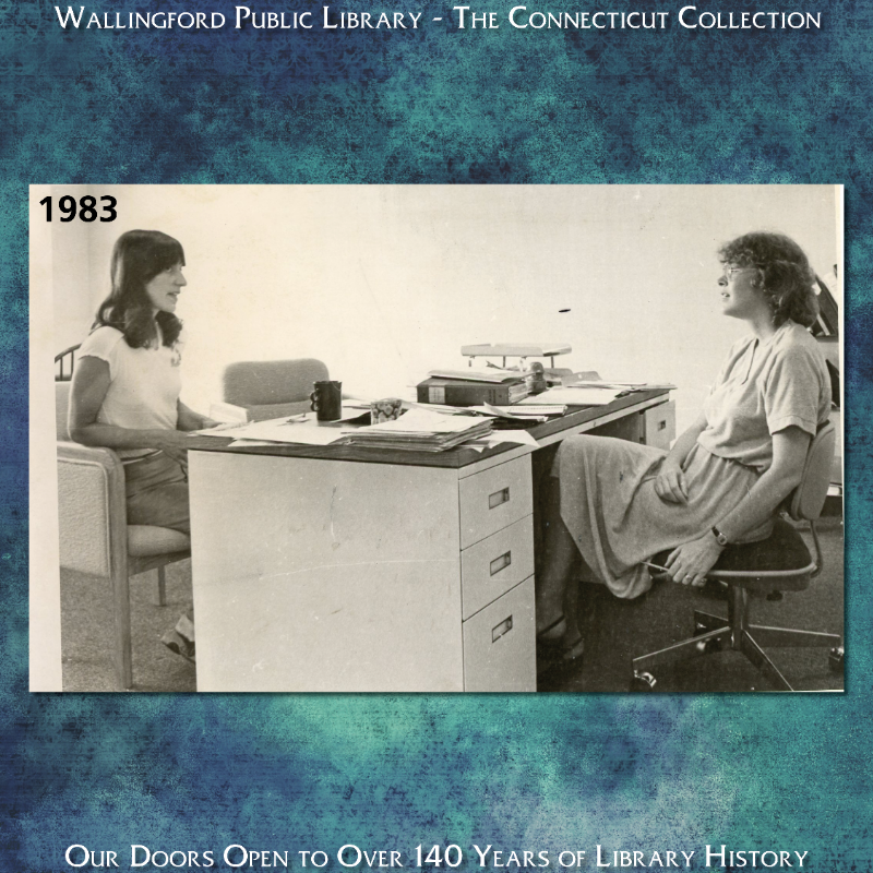 Walpublib's tweet image. From 1982 to 2007 the Wallingford Public Library adopted a unique management structure with two co-directors, Karen Roesler and Leslie Scherer, pictured here together after their first year and again in 1989. 

#TBT #ThrowbackThursday #ConnecticutCollection #HistoryOfWalPubLib