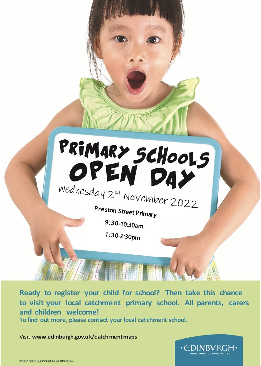 Is your child starting school in August 2023? Come along to <a href="/prestonstps/">Preston Street Primary School</a> P1 Open Day on Wednesday 2nd November 9:30-10:30am &amp; 1:30-2:30pm. <a href="/ParentPsps/">PSPS Parent Council</a>
