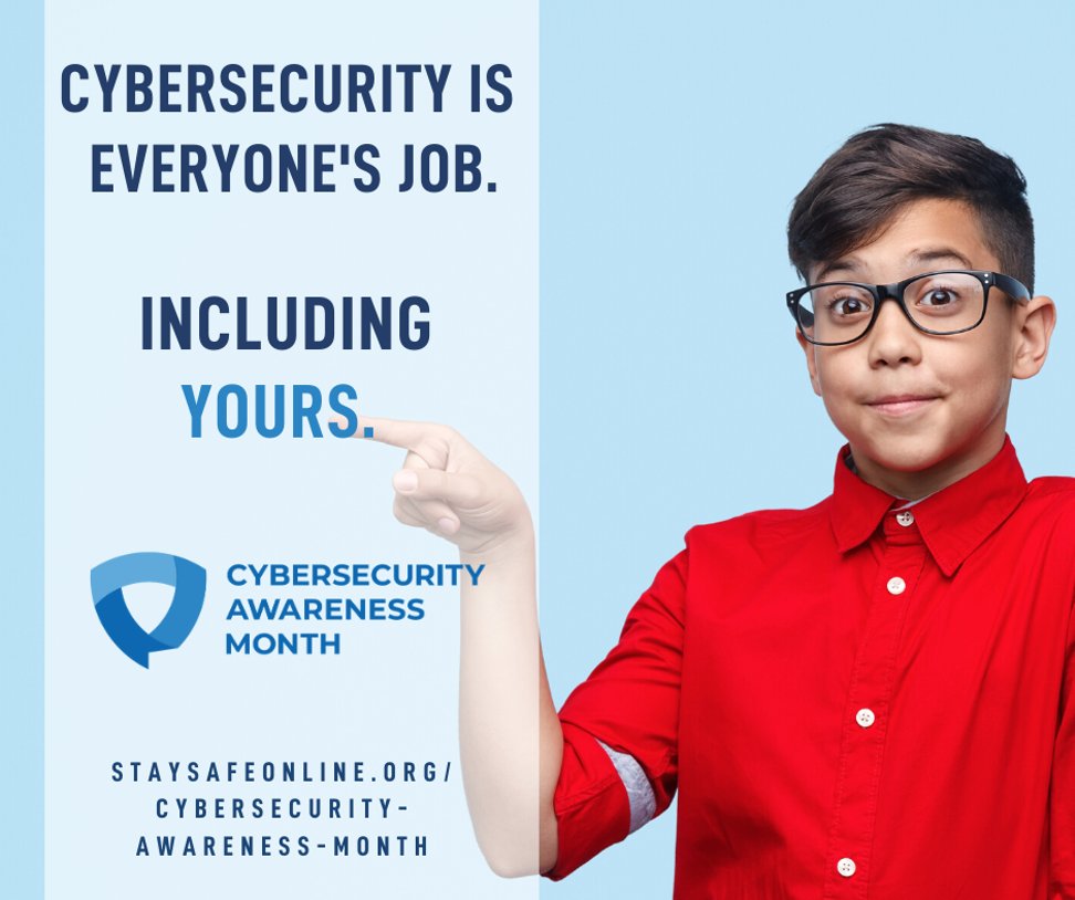 NeoSystemsLLC's tweet photo. The last week of #CybersecurityAwarenessMonth doesn't mean we stop our efforts to continue being #CyberAware. Cybersecurity is everyone's job. https://t.co/VlCZjMqW0o https://t.co/RuhZpcMRE5