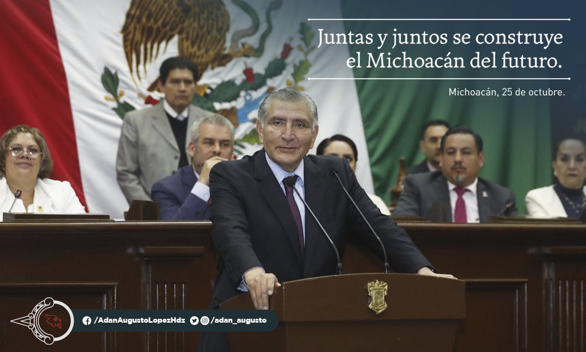adan_augusto's tweet image. Con altura de miras, apoyamos al gobierno del estado. Por el bienestar del pueblo de Michoacán, para construir la paz que anhelamos.