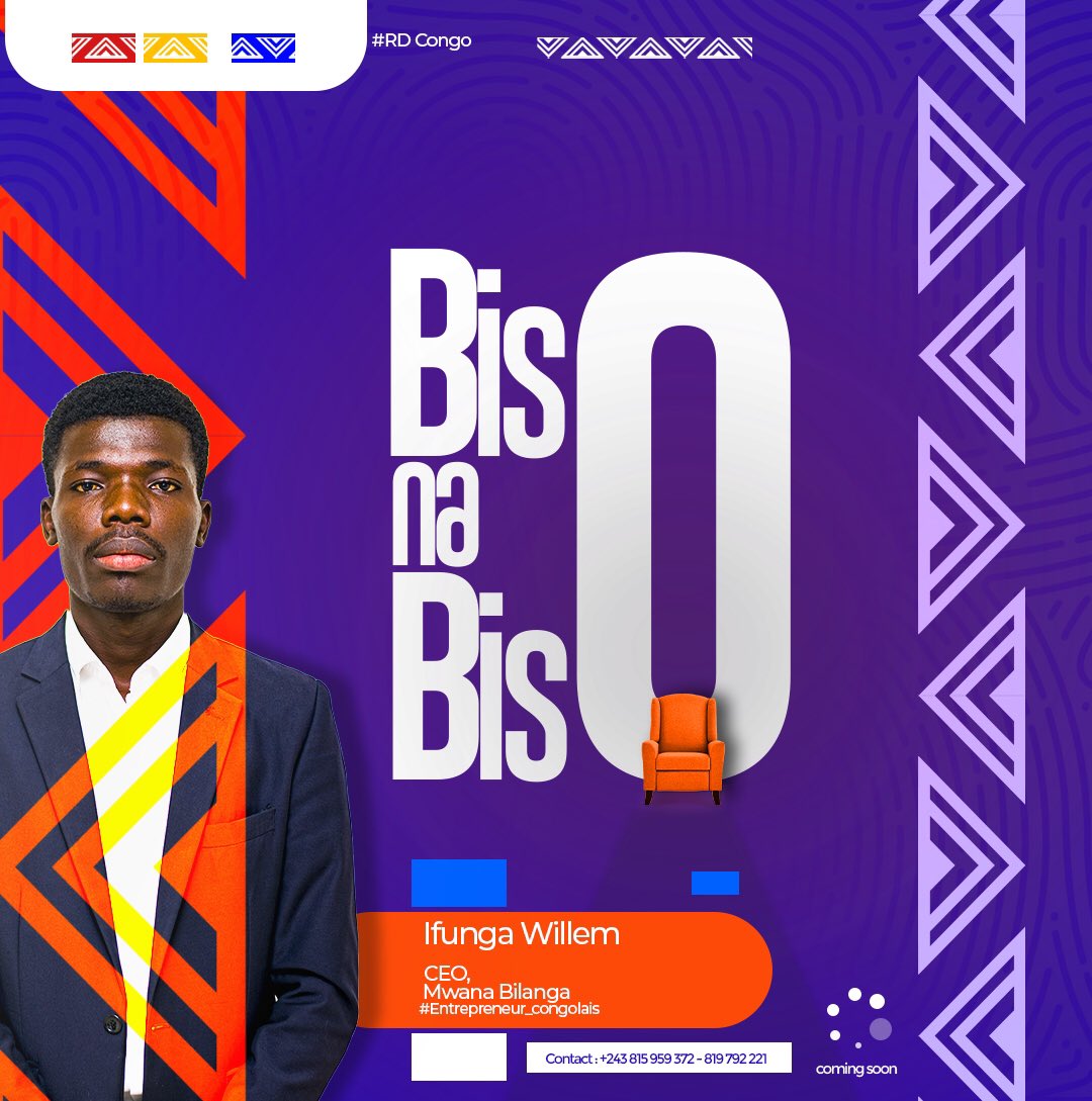 Bis0naBis0's tweet photo. YE PE AKOZALA , @WillemIfunga  Entrepreneur dans le secteur agricole , Travailleur chez MwanaBilanga . Êtes-vous prêts à participer à cet événement qui réunira des jeunes entrepreneurs congolais ? #KALA_MINGI_TE https://t.co/HQX5OSjoAH