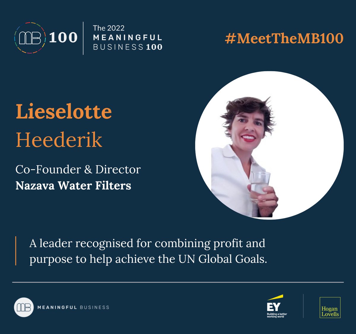 Honoured to be recognised on the #2022MB100, which celebrates leaders combining profit and purpose to help achieve the <a href="/UN/">United Nations</a> #GlobalGoals: meaningful.business/mb-100-2022/

Awarded by <a href="/MB_Community/">Meaningful Business</a>, supported by <a href="/EYnews/">EY</a>, <a href="/HoganLovells/">Hogan Lovells</a>, <a href="/HLBase/">Hogan Lovells - HL BaSE</a>.

#MeaningfulBusiness #MB100 #SDGs