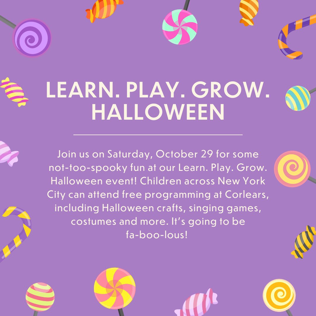 Join us on Saturday, October 29 for some not-too-spooky fun at our Learn. Play. Grow. Halloween event! It’s going to be fa-boo-lous! 👻

To register for our free Halloween event, click here: bit.ly/3ynGi8o