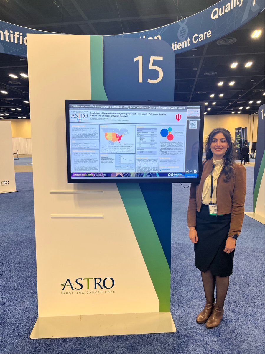 PGY-4 @MdElbanna at her first of 2 poster sessions today 💯 #ASTRO2022 #ASTRO22