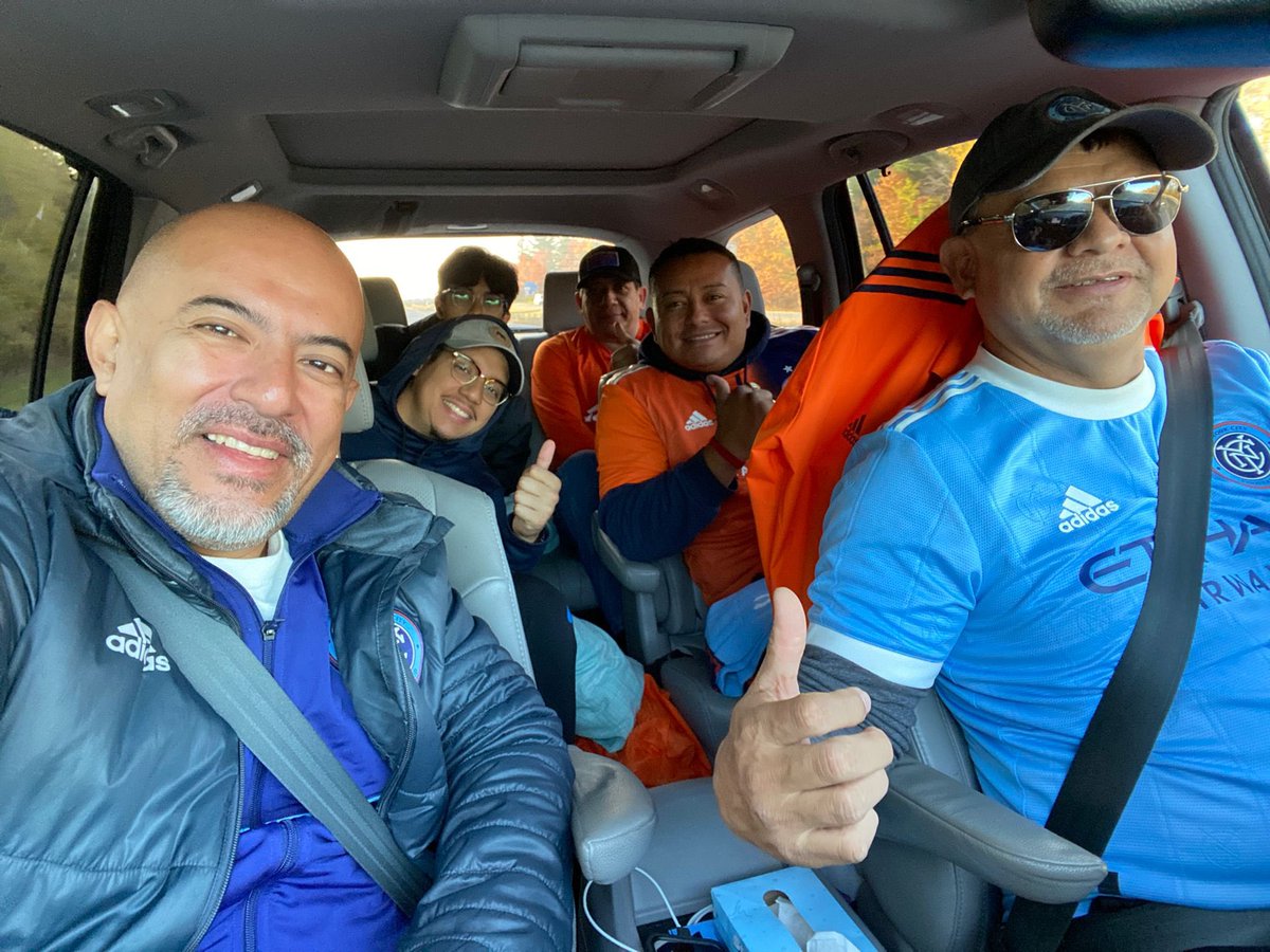 SharkRodrigoNYC's tweet photo. The 12 hours drive was worth to see our beloved #nycfc win and qualify for the eastern conference final. My son learning how to have passion for the sport and the team   #ViejosSC https://t.co/5rWNcMh1Xh
