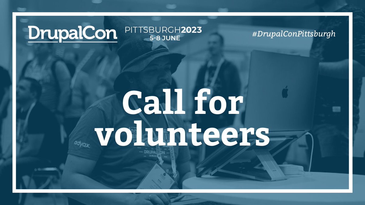 drupalcon's tweet photo. Volunteer applications are open for #DrupalConPittsburgh, 5-8 June, 2023. Please note that folks who volunteer a minimum of 8 hours will receive a free ticket! 

Learn more and submit your interest: https://t.co/HD4NVibs4g https://t.co/Ks36ssQeIF