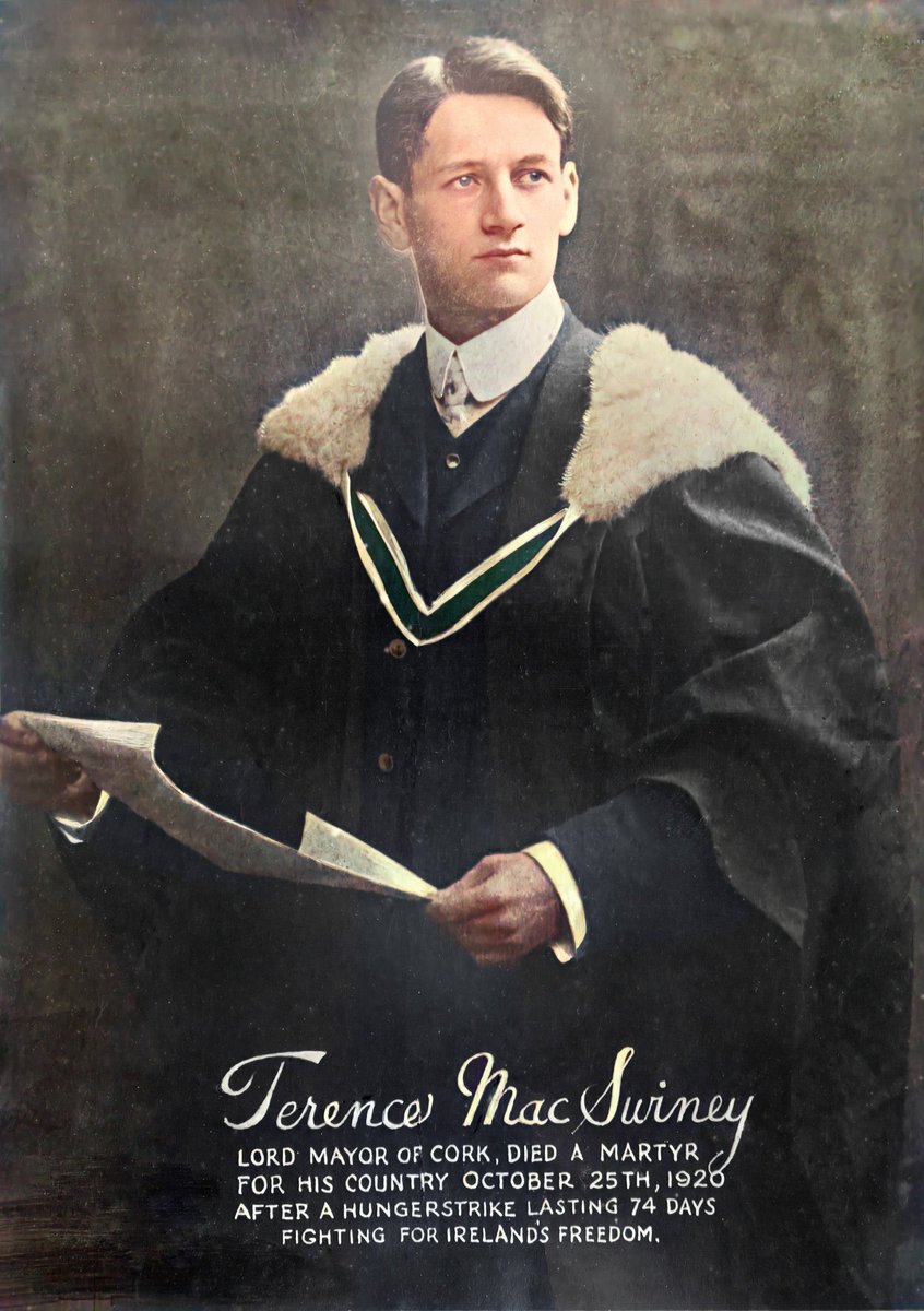 Terence MacSwiney, Sinn Féin Mayor of Cork died after 74 days on Hunger Strike 102 years ago today in Brixton Prison. RIP 'It's not those who inflict the most, but those that endure the most, that shall win.'