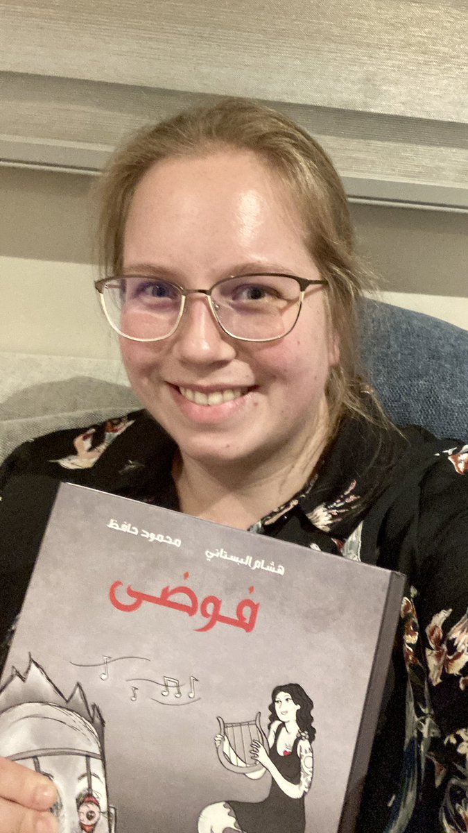 diejungedame's tweet photo. This-is-not-fieldwork-yet-day: Started the night just looking for food in #Weibdeh and ended being gifted with a brand-new Arabic graphic novel. 😇 @sharkawey Thank you, I guess?! #Fawda

https://t.co/msk1jml74k https://t.co/Sa9oXdwNoY