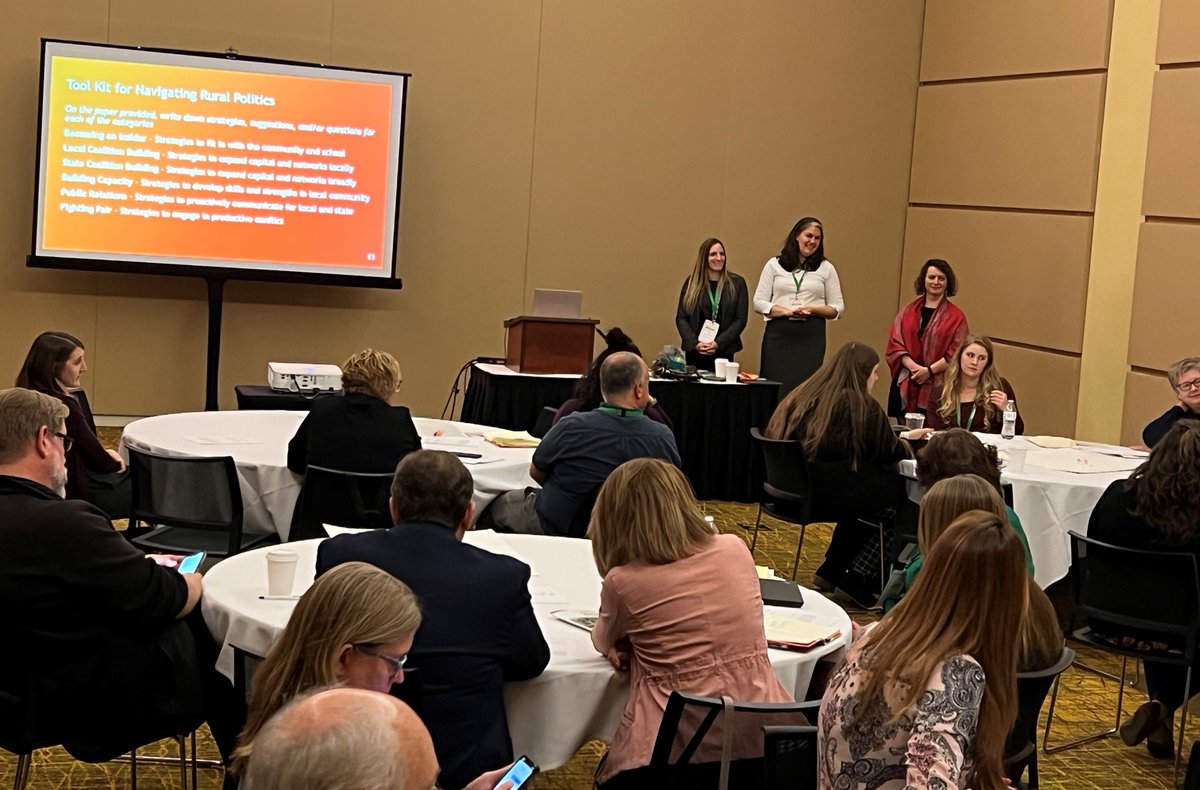 <a href="/jennyseelig/">Jennifer Seelig</a> and her collaborators shared practices rural education leaders use to navigate education politics and develop alliances with state agencies, local organizations, and community members at the 2022 National Forum to Advance Rural Education.
