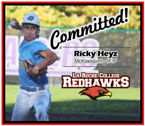 Congratulations to 2023 IF/P Ricky Heyz (McKeesport) for his commitment to <a href="/LaRocheBaseball/">La Roche Baseball</a> to further his academic &amp; athletic career! We are looking forward to seeing Ricky compete at the next level!

<a href="/rickyheyz/">ricky</a> <a href="/McKeesportArea/">McKeesport Area SD</a>