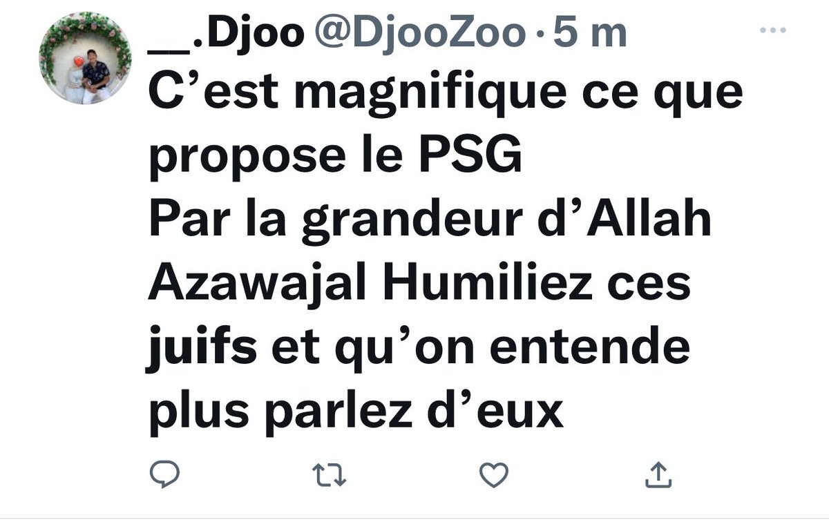 BLEUKLEINN's tweet photo. 🛑 Ce soir c’est l’horreur absolue sur Twitter. Que font les pseudos modérateurs de @TwitterFrance @TwitterSafety ? ?? 
Expliquez-nous encore qu’il n’y a pas de relation entre la haine #isreal et #Antisemitisme #PSGMaccabiHaifa https://t.co/9MUbe5mHxU