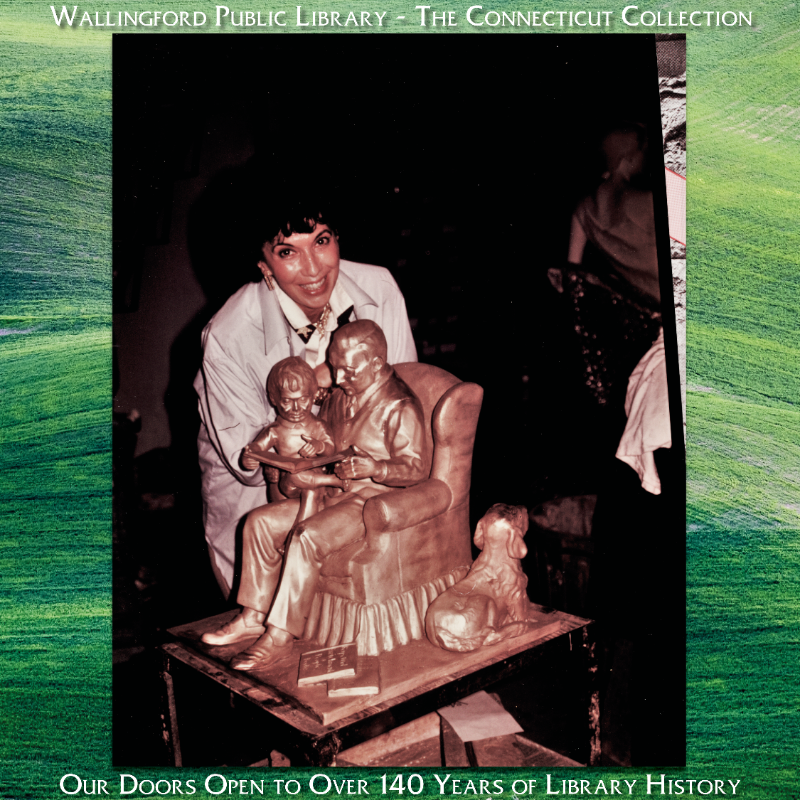 Walpublib's tweet image. In a continuing effort to incorporate fine art into the then-new building, the Library Board commissioned a sculpture by artist Jean Tamburine Bertolli. Made of bronze, the sculpture, titled &quot;Heritage&quot; symbolizes the sharing of the written word across generations.