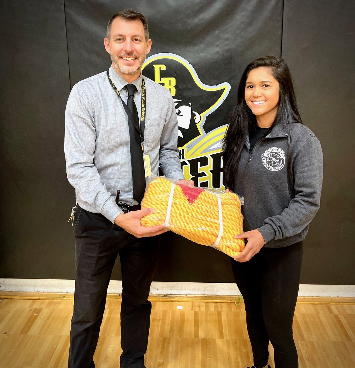 MrScottLush's tweet photo. I reached out to River Gym to ask if they had a rope we could use for tug of war for the pep rally Friday and they did not so they decided to purchase one for the students to use! Thank you River Gym! #Community #OnlyInCB #DrifterPride https://t.co/mKGG8zWUVE