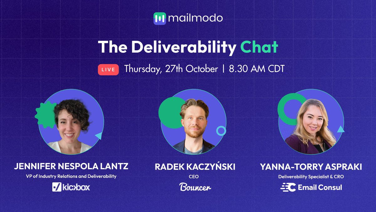 kickbox's tweet photo. [Webinar] Don't miss @mailmodo's Halloween #deliverability chat (10/27) w/ our own @emailDELIVbyJEN + @RadekKaczynski &amp; @YannaTorry. They'll be swapping email horror stories + #emailmarketing best practices to avoid the dreaded #spamfolder. Register now: https://t.co/F9Wu4iXB59 https://t.co/H5wtfLHBUK