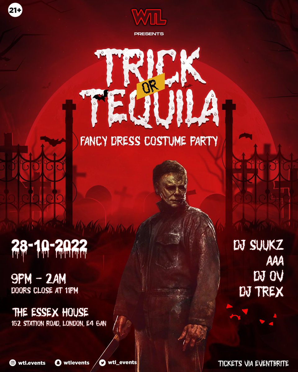 WTL_Events's tweet image. THIS FRIDAY !!! Join @DJSuukz @deejayovuk @AAATHEONLYWAY in celebrating our first event okurrr, LADIES, roka brunch voucher for the selected winner and FELLAS, fifa 23 for the selected winner, tickets still on sale 🥳 eventbrite.com/e/trick-or-teq…