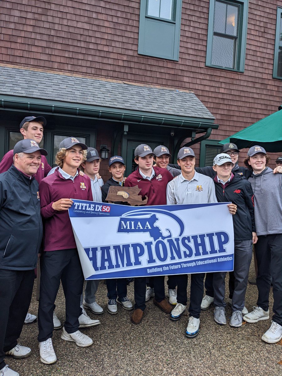 2022 MIAA Division 1 Golf State Champions! 

With a combined score of 311, Jack Waldner, Nick McCabe, Andrew teDuits, Mike Marshall, JJ Campbell, and Danny Fearing win it for the Eagles.