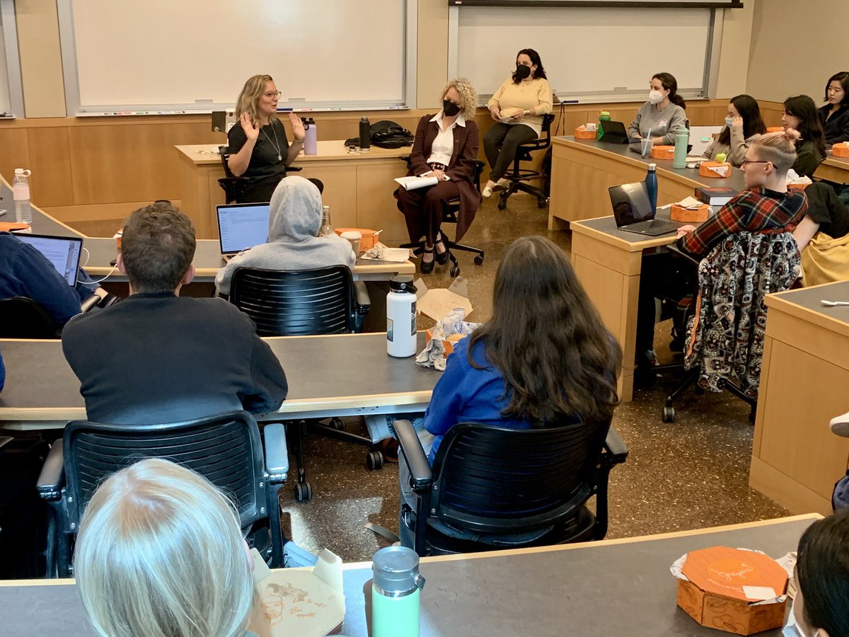 BerkeleyLaw's tweet photo. Standing room only for today’s “International Human Rights in Practice” conversation between human rights lawyer (and Berkeley Law LLM alum) Agustina Perez ’18 and International Human Rights Law Clinic Co-Director and Clinical Professor of Law @LaurelEFletcher. https://t.co/9IFZsTwMSZ