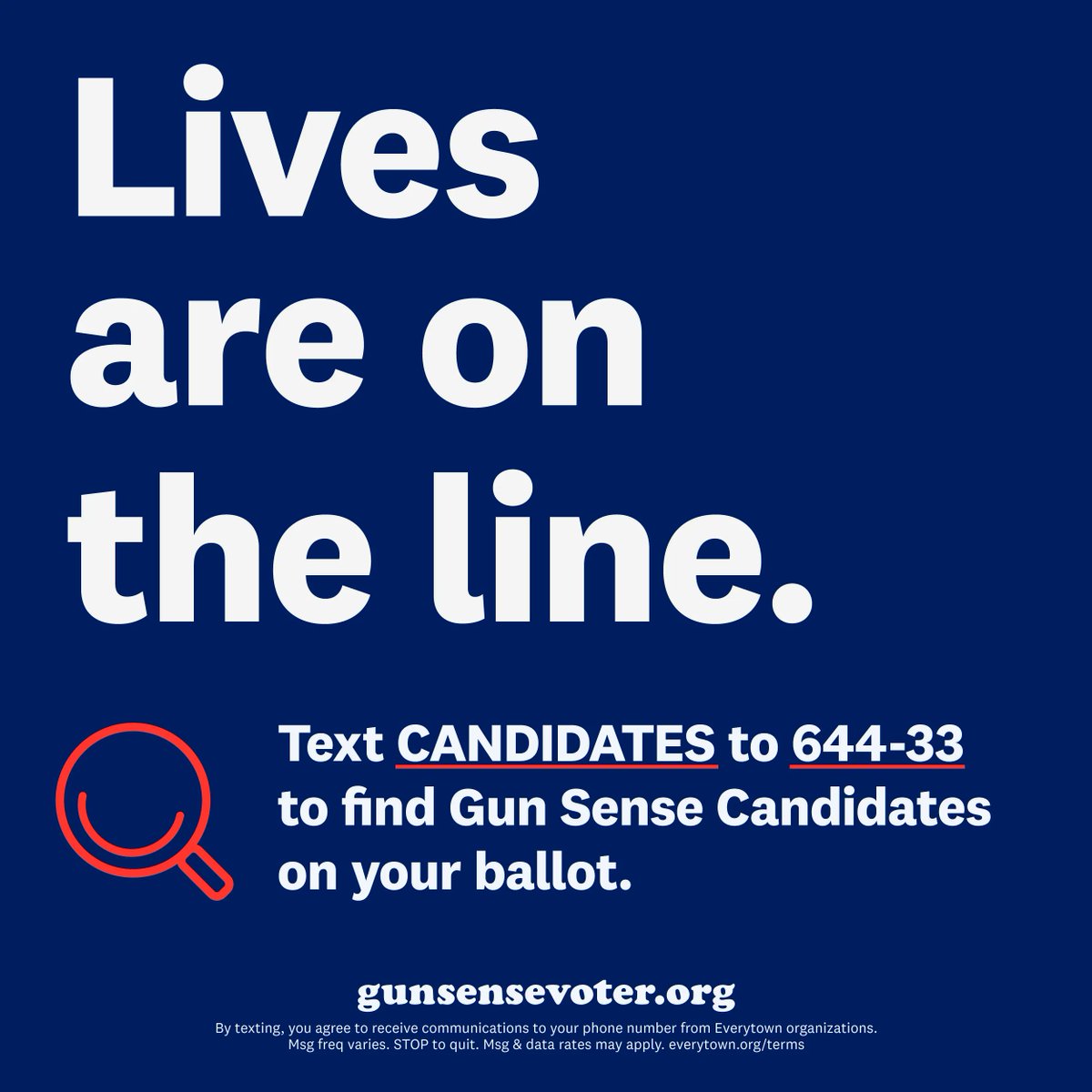 Everytown's tweet photo. Nothing is killing kids in America more than guns, and yet we’re seeing record numbers of gun extremists running for office. Who we elect on November 8th will decide what kind of progress we can make to prevent gun violence. 

Find Gun Sense Candidates: Text CANDIDATES to 644-33. https://t.co/L1aMqxZBpu
