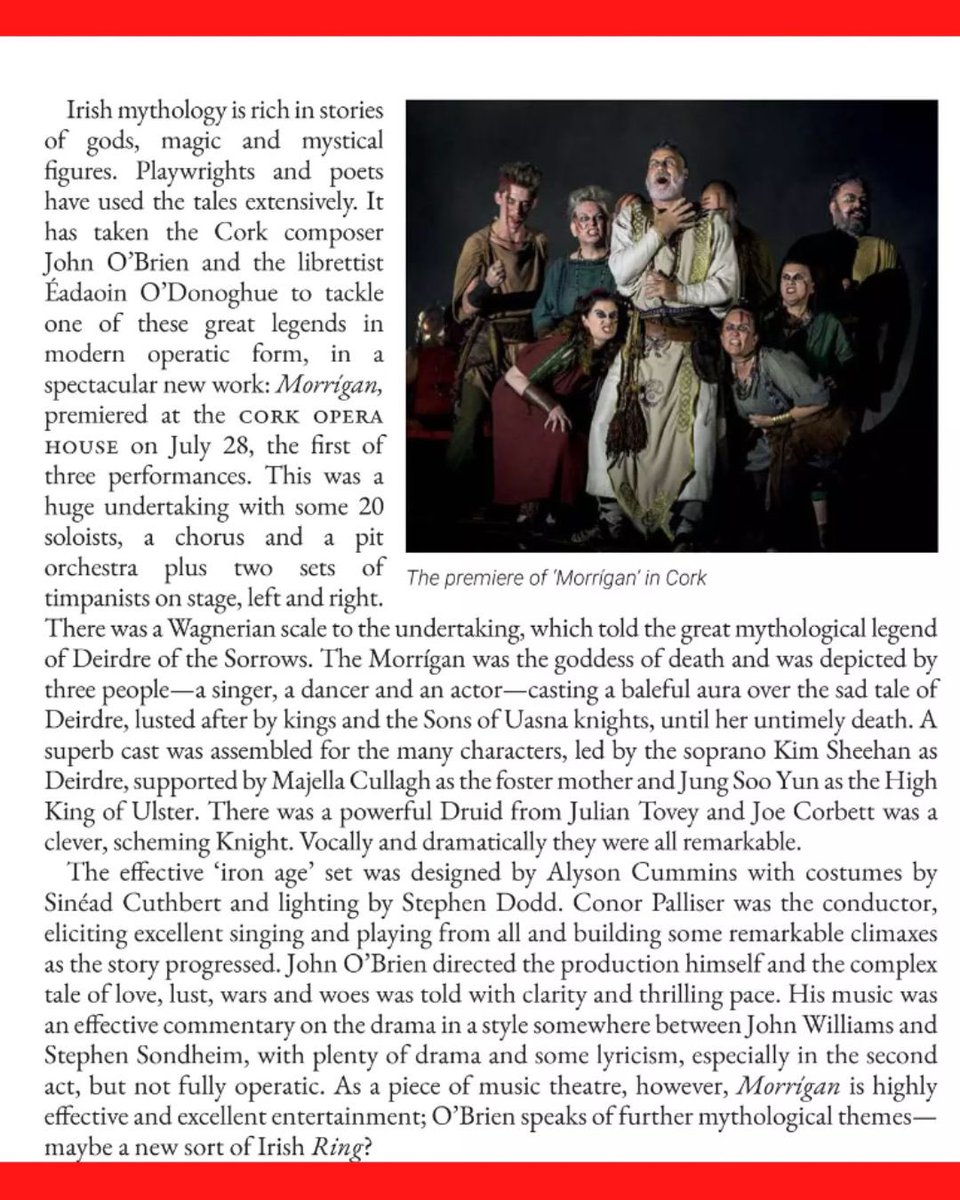 morriganopera's tweet photo. A great review in Opera Magazine - the opera world’s go-to publication for reviews. A new sort of Irish Ring sounds perfect! https://t.co/724yhToHor