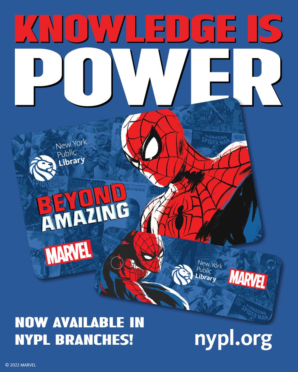 TottenLibrary's tweet image. Available now! Visit any @NYPL branch for an exclusive, limited-edition library card featuring the world’s favorite web-slinger—and lifelong New Yorker—Spider-Man. Get your #AmazingLibraryCard today! nypl.org/amazinglibrary… 🕸️🕷️

#nypl #librarycard #LimitedEdition #statenisland