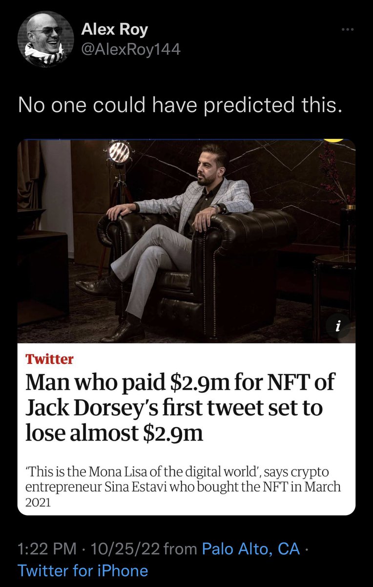 AlexRoy144's tweet photo. 👇🏼 is my 1st NFT. Thoughts? https://t.co/cztccYzvpF