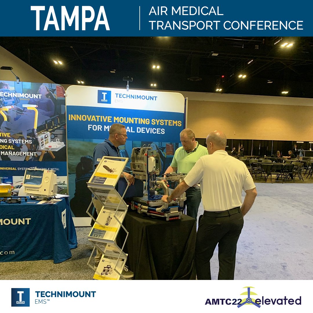 TechnimountSyst's tweet photo. Technimount EMS had a fantastic second day at #AMTC 22! The team had a great time meeting with emergency and critical care professionals.
Visit booth #1035 to learn about highly efficient air and ground critical care transport solutions!
Learn more at: https://t.co/lSA00f4iYi https://t.co/Nm8oHBVl0s