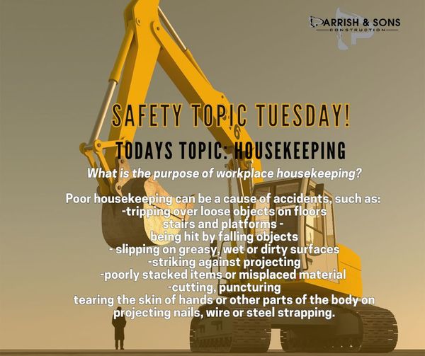 parrish_n_sons's tweet photo. Good Afternoon and happy #SafetyTopicTuesday!
Today's Topic is Housekeeping https://t.co/1xst1FSxce
