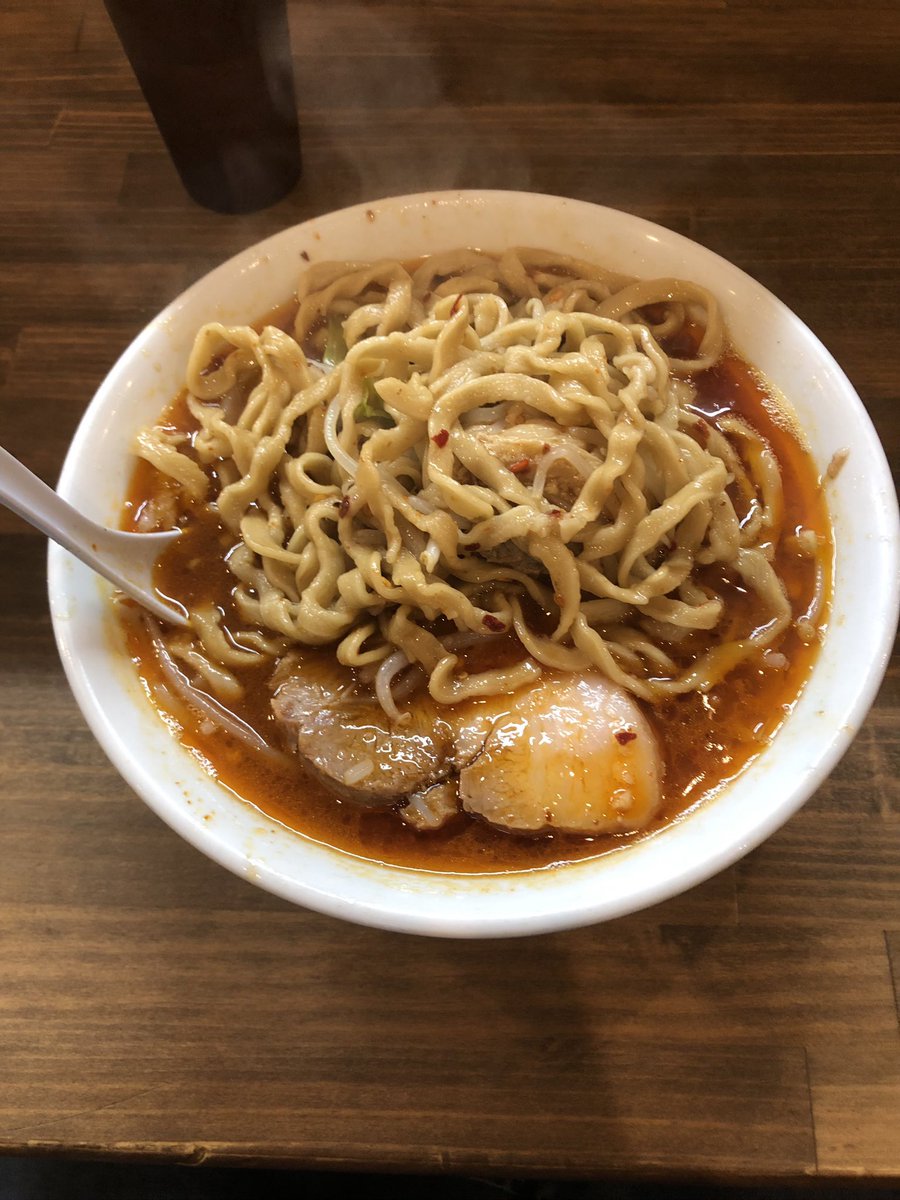 かとけん 男気らーめんアカギ 桐生市 辛いラーメン 300 ﾆﾝﾆｸｽｸﾅﾒ ちょういい辛さでめちゃウマ そして豚がウマくてヤバすぎ とっても旨うま なのね T Co Xfe2ruhnsi Twitter