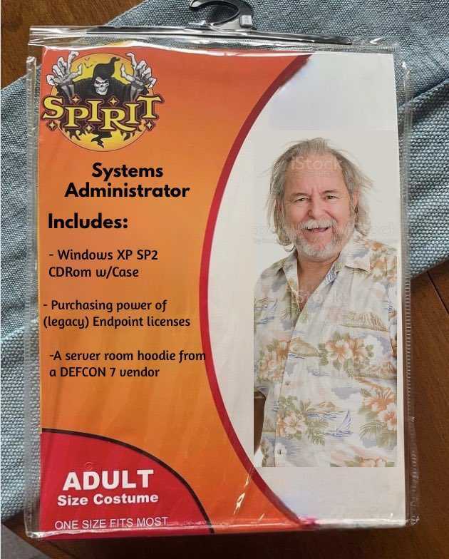 PvJBlueTeam's tweet image. #Halloween is just around the corner. Certainly how i feel some days - not how i look. Big ups @_imp0ster_  #SystemsEngineer #systemsadmin #systemsadministrator #blueteam