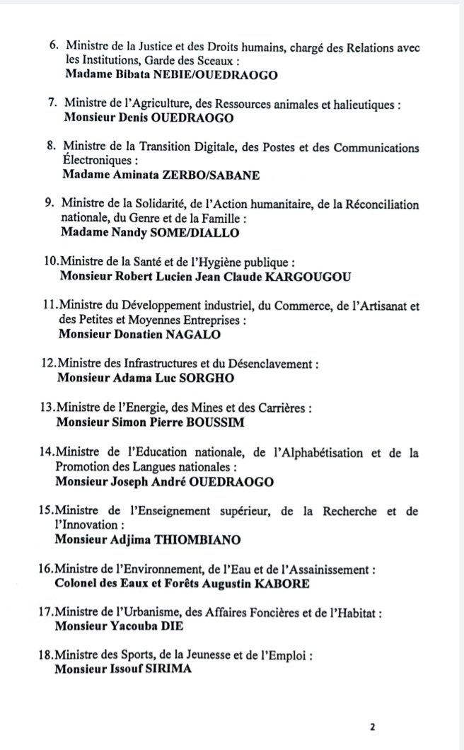 sigbf's tweet image. Décret portant composition du Gouvernement

#Com_Gouv_BF
#SIGBurkina
#BurkinaFaso